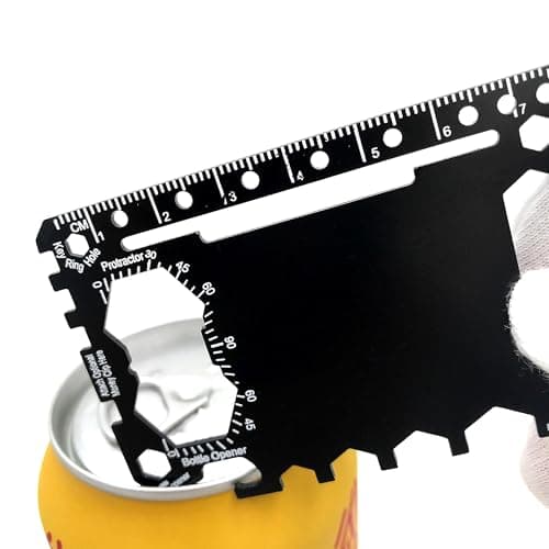 KTHZI 46-in-1 Multi Tool Card - Credit Card Size Gadget Wallet Set | Stainless Steel Camping & Outdoor Multitool | Perfect Men’s Gifts for Christmas, Birthdays(Black) — view 6