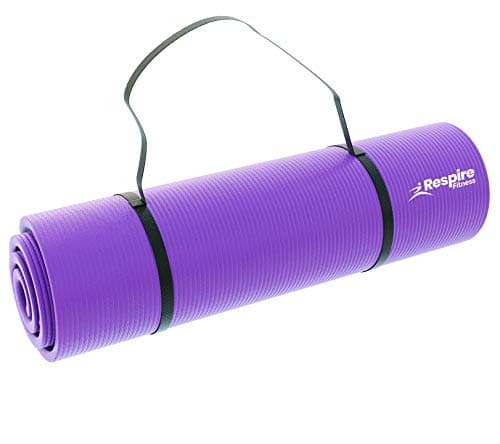 Respire Fitness Yoga Mat for Men and Women, 185 x 57 cm, Thick Cushion with Smooth and Ribbed Surfaces, Non-Slip Sweat Resistant Material for Pilates, Stretching, Fitness, and Meditation (Purple) — view 6