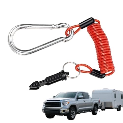 Trailer Breakaway Cable, Stainless Steel Spring Safety Towing Coiled Wire