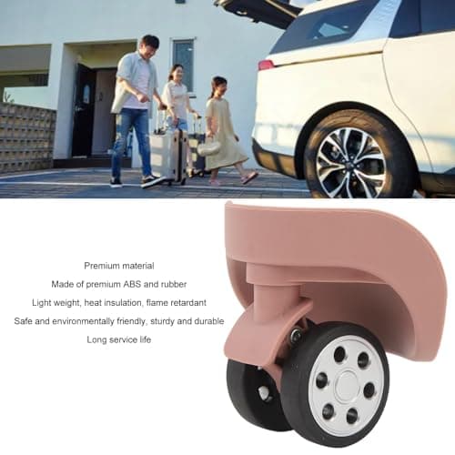 Alomejor 1 Pair Luggage Wheel ABS Rubber Luggage Universal Wheel Suitcase Wheels Replacement Accessories (Rose Gold) — view 4