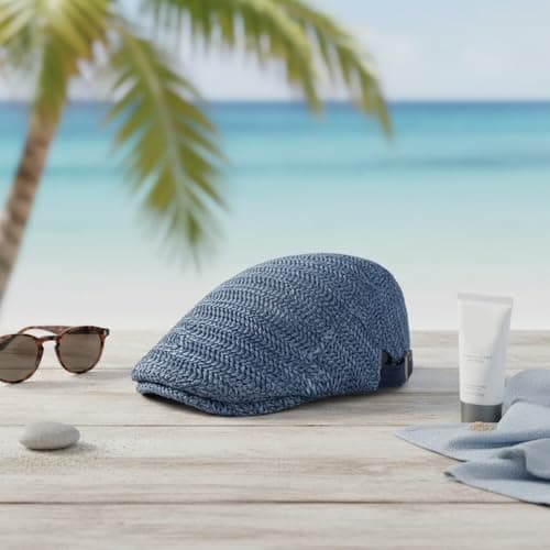 Vobumix Straw Newsboy Cap Vintage Painter Hat Travel Flat Cap for Summer Holiday Vacation Beach Sun Protection Accessories — view 3