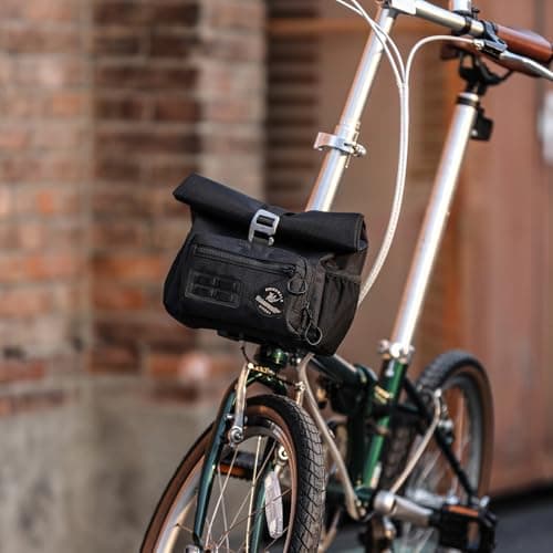 Rhinowalk Bike Handlebar Bag for Brompton Folding Bike Quick Release Bicycle Front Bag with Shoulder Strap Rain Cover for Urban Cycling — view 6