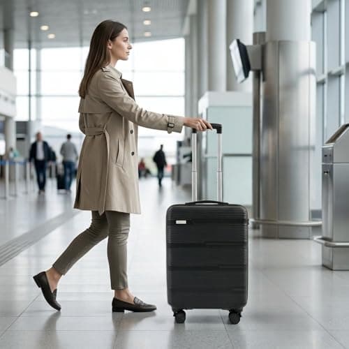 LUGJET 55x40x20 Ryanair Priority Cabin Suitcase, Also for EasyJet, Jet2, Lightweight,ABS Hard Shell, Durable 4-Wheel Cabin Case, Carry-On Size 10kg Hand Luggage, Travel Bag — view 2