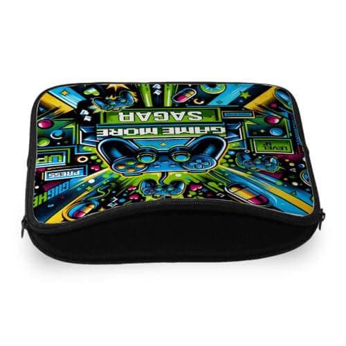 Personalised “Game More” Gamer Design – Custom Name - Back to School - Kids Gifts - Laptop Sleeve/Cover. (14") — view 2