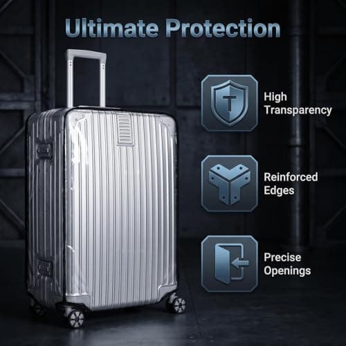 ZestCraft Clear PVC Suitcase Cover with Luggage Tag, Water Resistant — view 3