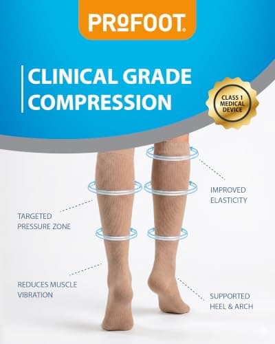 Profoot Flight Compression Socks, Clinically Proven Compression Socks for Travel, Reduces The Risk of Deep Vein Thrombosis (DVT), High Knee Supportive Socks For Flights — view 4