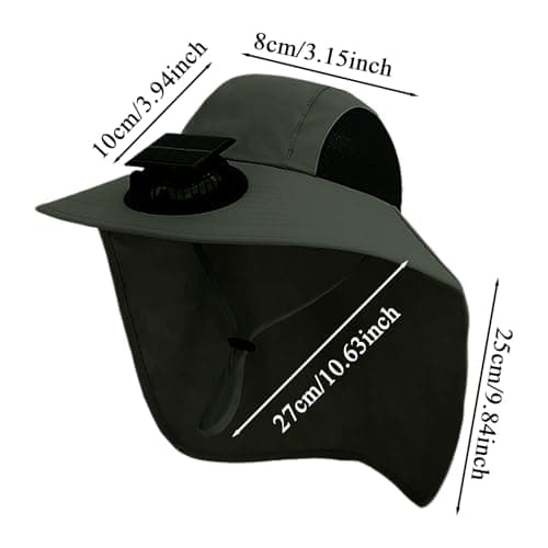 Solar Fan Sun Hat Fishing Hat with Fan Solar Powered Burgundy — view 5