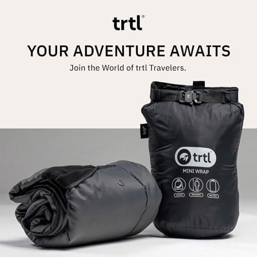 trtl Mini Wrap Compact Travel Blanket - Quilted Insulation - Convenient, Packable Blanket - Comes with Roll-Top Bag - Features a Secure Pocket — view 6