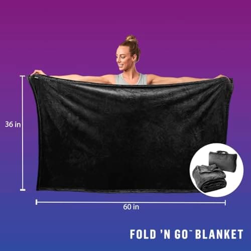 Cabeau Fold'n Go Blanket 2-in-1 Travel Blanket for Carrying with You, charcoal, 80 x 150 cm — view 2