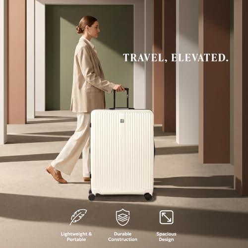 LUGG AirGlide 28 Inch Lightweight Travel Suitcase - Hard Shell Polycarbonate Protection, TSA Approved Lock, Scratch & Water Resistant, Smooth 360° Spinner Wheels & Detachable Interior (76x51x31.5cm) — view 2