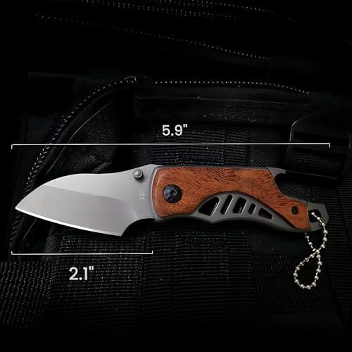 Folding Multitool Tool, Wooden Handle Box Opener with Bottle Opener for Ideal Pocket Tool for Camping, DIY Activities, Hiking - Gift Men — view 2