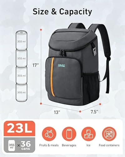 TOURIT Cooler Backpack 30 Cans, Insulated Leak-Proof Bag for Camping, Beach — view 2