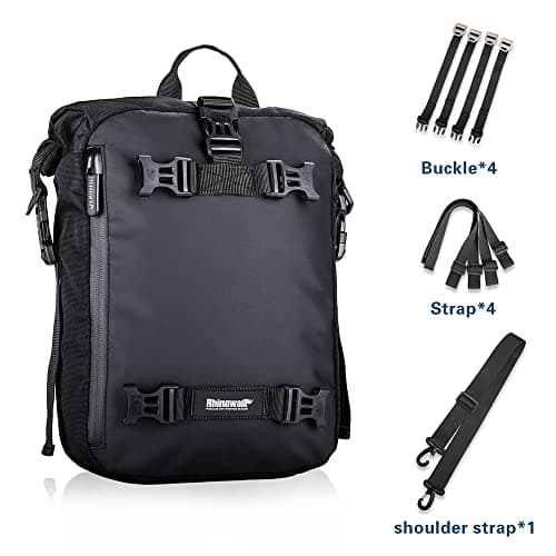 Rhinowalk Motor Pannier Bag 10L Multifunctional Waterproof Rear Rack Trunk Motorcycle Seat Bag Motorbike Saddle Bag Professional Motor Accessories-Black — view 4