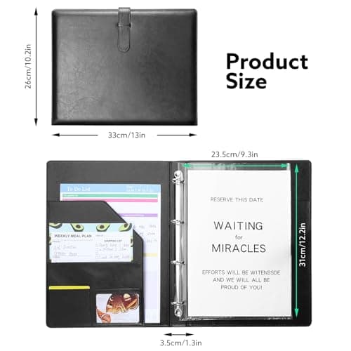 A4 Portfolio Folder with Ring Binder, Document Folder with Plastic Sleeves — view 2