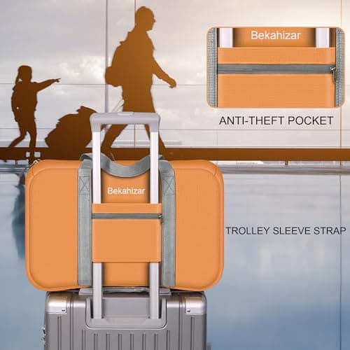 for Easyjet Airlines Cabin Bags 45x32x16 Underseat Travel Cabin Bag 25L Carry on Hand Luggage Weekend Holdall Bag for Men and Women (Orange) — view 3