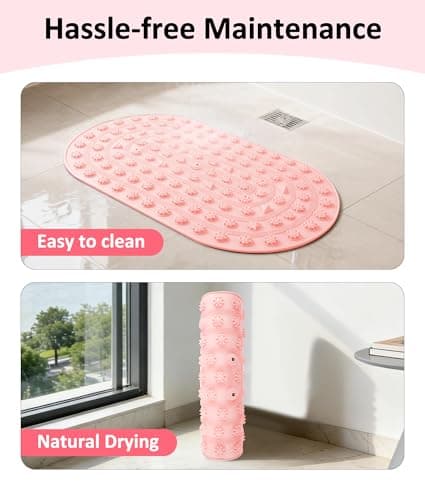 Foot Massager Mat,Portable Acupoint Mat for Relaxing Pressure,Double-Sided Portable Silicone or Standing, Yoga,Indoor Exercise（Pink） — view 6