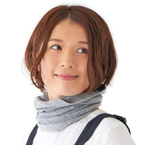 CHARM Organic Cotton Neck Warmer for Women and Men, Light Grey