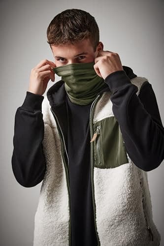 Merino Wool Multi-Purpose Headwear - Breathable, Quick-Drying, Anti-Bacterial, and Odor Resistant - Available in Black, Military Green, and Steel Blue (Green) — view 3