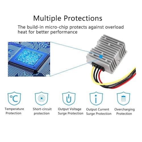 VOLRANTISE DC 48V to 12V 20A Voltage Converter Step Down Regulator Buck Reducer Power Converter Waterproof Module Transformer for LED Golf Cart (30V~60V to 12V 20A) — view 5