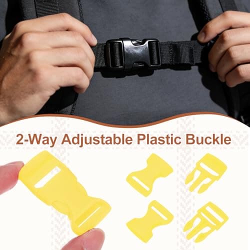 PATIKIL 4pcs Quick Side Release Buckle 0.8"Plastic Belt Clip Mustard Yellow — view 4