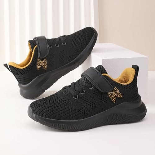 2026 Children's Girls Comfortable Fashion Trainers for Outdoor School Running Walking Travel, gold, 2 UK — view 4