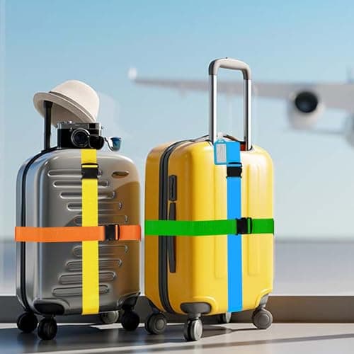 6pack Luggage Straps for Suitcase Straps,Personalised Luggage Straps for Suitcases,Adjustable Travel Packing Secure Belt Accessory Set for Travel Bag — view 5