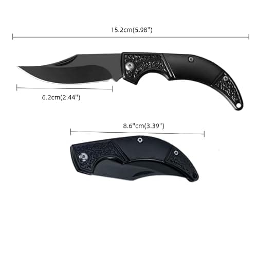 Stainless Steel Keychain, 2-in-1 Multi-Function Tool Portable Foldable Keyring, Cool Carabiner Keychain Pocket Keychain for Camping Hiking Fishing and Outdoor — view 6