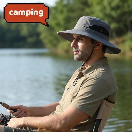 Wide Brim Sun Hat,Breathable Foldable Bucket Boonie Hat for Men Women — view 6