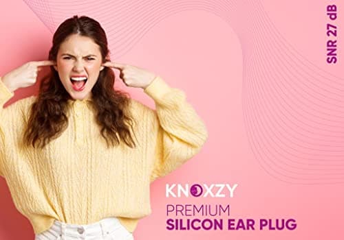 Knoxzy Silicone Ear Plugs Re-Usable Waterproof Noise Cancelling Premium Moldable Ear Plugs for Sleeping, Travelling, Studying Noise Reduction Pink Pack of 1 — view 6