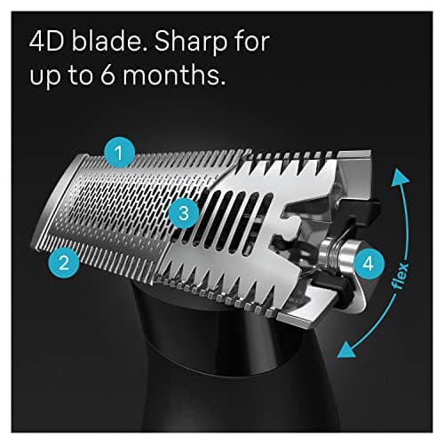 Braun OneBlade Hybrid Electric Beard Trimmer & Electric Shaver for Men, Body Groomer for Manscaping with Travel Pouch, Gifts for Men, Model XT5200, Black — view 5