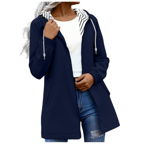 Women's Rain Jacket Lightweight Hooded Long Rain Coat Full Zipper Waterproof Jacket Ladies Packable Functional Jacket Windbreaker Breathable Active Outdoor Coats