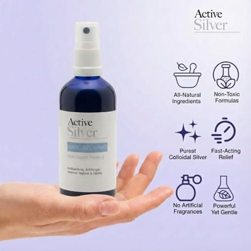 Active Silver Magic Gel Spray 100ml with Colloidal Silver and Aloe Vera, Bottle with Atomiser Spray for Each Application, Produced in the UK, for use in the Home or Ideal for Travel — view 2