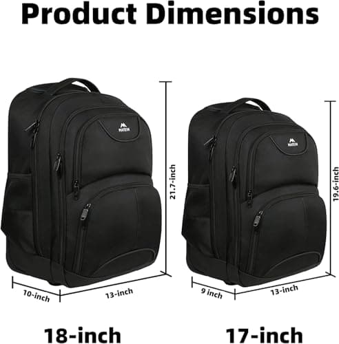 MATEIN Travel Backpack with Wheels, 18 Inch Wheeled Backpack for Men Women — view 4
