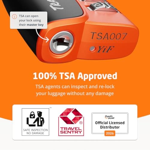 6-Pack TSA Approved 3-Digit Luggage Locks with Open Alert Indicator for Travel Suitcases & Baggage | Luggage Locks | TSA Locks | Orange — view 3