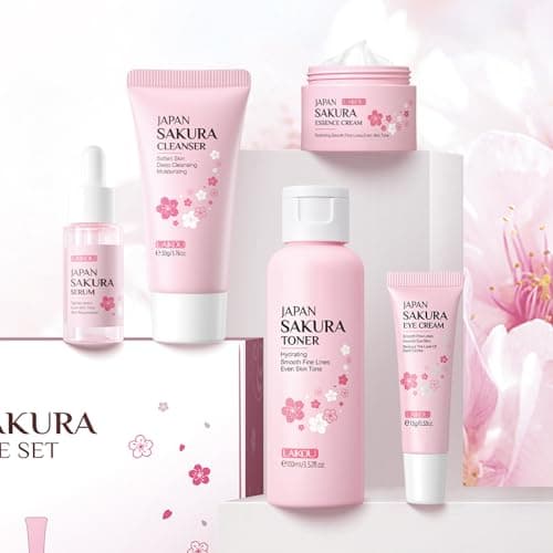 LAIKOU Sakura Skincare Set for All Skin Types 5PCS Travel-Friendly Sizes — view 5