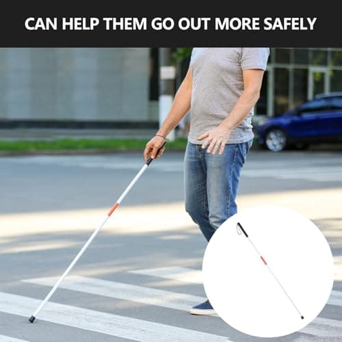 123cm/48.4in Folding Walking Stick Foldable Walking Sticks Blind Stick Night Reflective Blind Sticks Red White Collapsible Guide For Vision Impaired — view 5