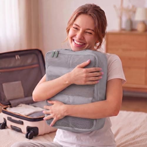 6pcs Foldable Large Packing Cubes, Travel Suitcases Organiser (Gray) — view 2