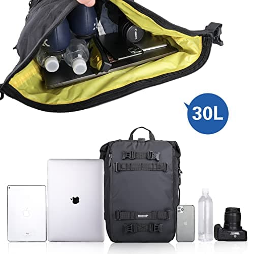 Rhinowalk Motor Pannier Bag 30L Multifunctional Waterproof Rear Rack Trunk Motorcycle Seat Bag Motorbike Saddle Bag Professional Motor Accessories-Black — view 3