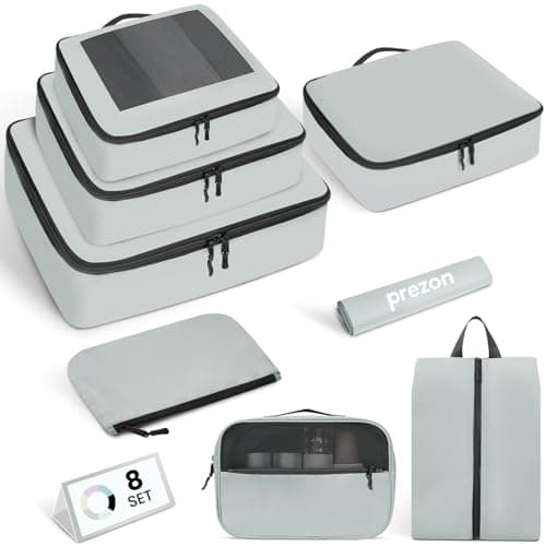 Prezon Packing Cubes for Suitcase 8 Set, Lightweight Luggage Packing Organizers Packing Cubes for Travel Accessories - Mint