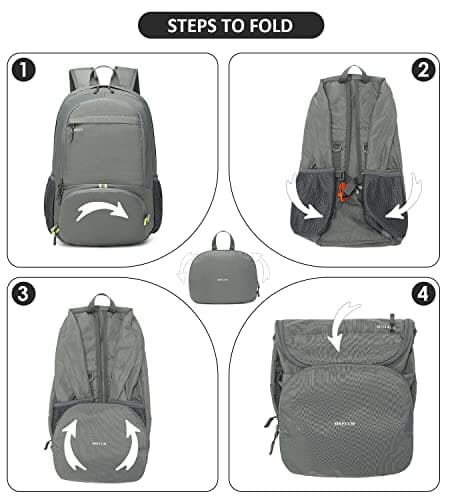 MRPLUM 30L Rucksack Foldable Ultralight Packable Backpack,Grey — view 3
