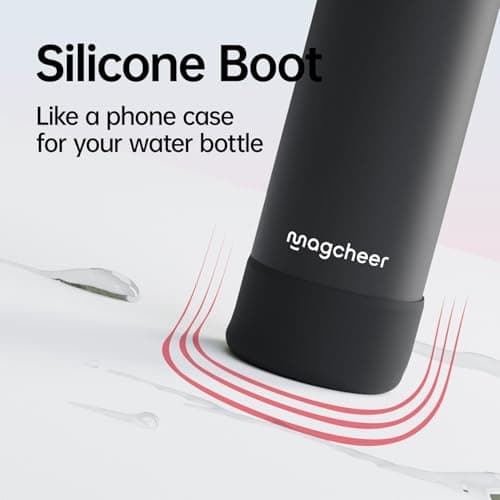 Magcheer 1L Insulated Bottle with Magnetic Phone Holder（Black） — view 5