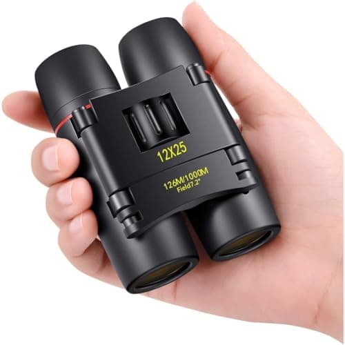 Wesafrae Compact 12X25 Small Pocket Binoculars Adults, Kids Binoculars for Boys for Bird Watching, Concert Theater Opera