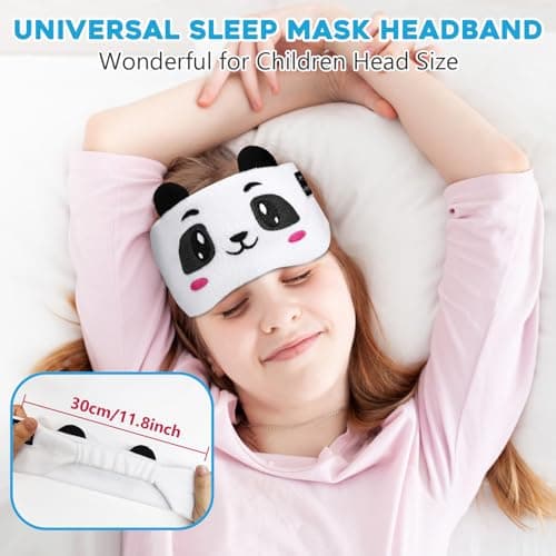 Bluetooth Sleep Mask, CestMall Sleep Eye Mask with Wireless Headphones Blackout Sleep Headphones Headband Music Sleeping Bluetooth Headband Birthday X-mas Gift for Children Boy Girl Travel Nap (Black) — view 6