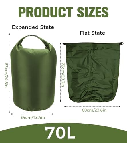 bowarepro 70L Waterproof Dry Bag, Large Capacity Dry Sacks — view 3