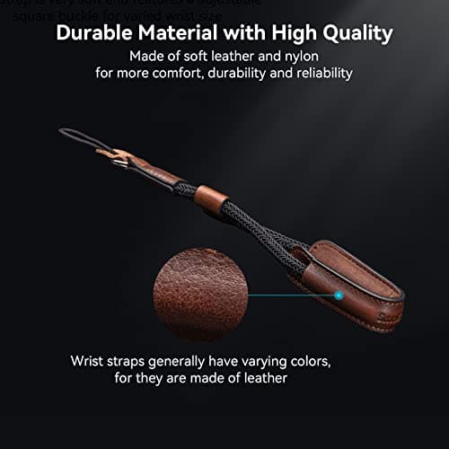 SMALLIRG Camera Wrist Strap, Vintage Leather Camera Hand Strap for DSLR SLR Mirrorless, Adjustable Safety Strap Fit for Fujifilm XT-50, X100VI, X-M5, for Sony, for Nikon, For Canon, Brown - 3926 — view 5