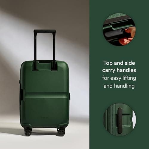 ANTLER - Single Stripe Hard Shell Cabin Suitcase, 55x40x20cm 39L, Lightweight, 4 Spinner Wheels - Adjustable Handle, Carry On Luggage Approved by easyjet, Ryanair & British Airways, TSA Lock - Green — view 6