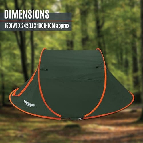 Milestone Camping Pop Up Tent / 2 Person Water-Resistant Tent with Carry Bag Included — view 2