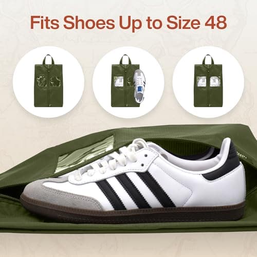 TRAVEL DUDE Shoe Bag, Travel Boot Bag, Clear Window, Forest Green, Set Of 2 — view 3