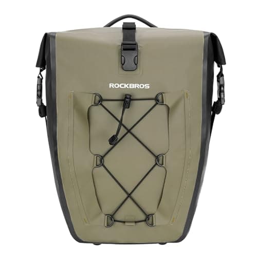ROCKBROS Bike Pannier Bag 100% Waterproof, 25L-32L Rear Rack Bike Bag