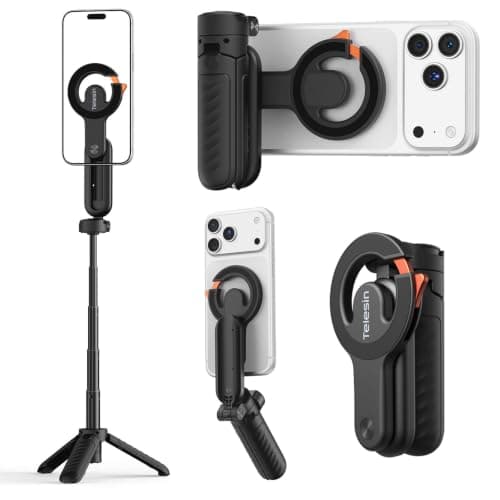 TELESIN Magnetic Mini Phone Camera Grip with Selfie Stick Tripod